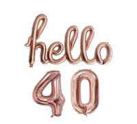 DIWULI Hello 40 Ballon Rose-Gold Anniversaire Décoration