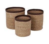 Dixie Corbeille de rangement Emil large. lot de 3 Naturel-marron