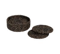 Dixie Dessous de verre Ella Ø10.5 cm Lot de 6 Noir