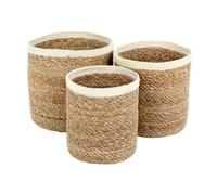 Dixie Panier de rangement Emil Lot de 3 small Nature-blanc