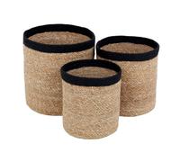 Dixie Panier de rangement Emil Lot de 3 small Nature-noir