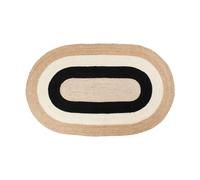 Dixie Tapis ovale en jute rayé Elin. 92x150 cm Black