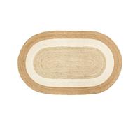 Dixie Tapis ovale en jute rayé Elin. 92x150 cm Naturel