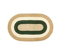 Dixie Tapis ovale en jute rayé Elin. 92x150 cm Vert