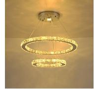 DIY Anneaux luxe Chandelier cristal Plafond plomb Lamp Mordern Penden Light Smart Télécommande Home Décoration Éclairage Suspension