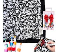 DIY Couverture A Colorier Adulte,150 * 125cm Plaid A Colorier Adulte Mit 24 Pinceaux,DéCoration IntéRieure Chaleureuse, IdéAle pour Les Ateliers CréAtifs Pendant Les FêTes