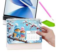 DIY Gem Painting Desk Calendar - Tabletop Art Craft 2027 Desk Calendar | 2027 Desk Calendar for Scheduling Organizing Planning Home Office School Study 2027