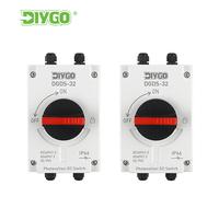 DIY GO Interrupteur de déconnexion solaire étanche IP66 pour extérieur, 1 entrée 1 sortie, pour système PV DC, 1200VDC 32A, sectionneur