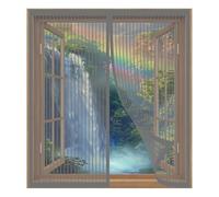 Diy Moustiquaire Magnétique Réglable 117 x 77 cm Installation Facile Sans Percer Moustiquaire Fenetre Ajustable pour Fenêtre Empêche Les Insectes, Gris