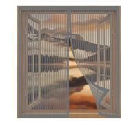 Diy Moustiquaire Magnétique Réglable 67 x 93 cm Installation Facile Sans Percer Rideau de Fenêtre pour Prévenir pour Fenêtre Empêche Les Insectes, Gris