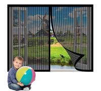Diy Moustiquaire Magnétique Réglable 85 x 252 cm Moustiquaire Fenêtre Anti-Insectes avec Bande Adhésive Facile à Installer Sans Perçage pour Les Types de Fenêtres, Noir