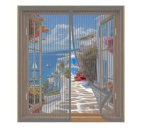 Diy Moustiquaire Magnétique Réglable 99 x 87 cm Installation Facile Sans Percer Rideau de Porte Antimoustique pour Fenêtre Empêche Les Insectes, Gris