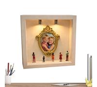 DIY Silhouette Box Vitrine de présentation photo avec cadre miniature doré