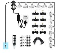 DIY Système de Brumisateur avec Pompe Silencieuse 24v & Minuterie, Système de Refroidissement Kit par Brumisation Extérieur avec Filtre, Patio Atomisation Micro Spri(Size:21m/68.8ftube + 31 nozzles)
