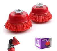 DIYCUT 2 Pièces Brosser Nylon Meuleuse Diamètre 65 mm, Filetage M14 Brosse Perceuse Nylons, Brosser Nylon Meuleuse, pour Ébavurage, Dérouillage Rapide et Enlèvement de Peinture