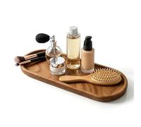 DIYCUT Plateaux Style Nordique - Plateau Ovale en Bois d'Acacia | Plateau Bois Decoratif Multifonctionnel (29 × 10,5 × 1,5 cm), Convient à Un Usage Domestique, pour Ranger Divers Objets