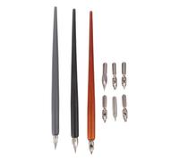 DIYEAH 1 ensemble de stylos à plume en bois avec plumes de calligraphie | Stylo calligraphique pour l'écriture et le dessin, encre fluide, matériel d'artiste