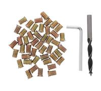 DIYEAH 1 jeu d'inserts filetés 1/4-20x15 pour bois - Kit d'assemblage de meubles - Écrous à visser pour bois - Clé hexagonale et foret pour le travail du (pour armoires)