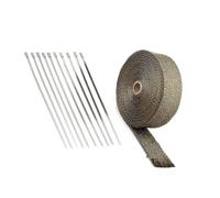 DIYEAH 10 Pièces Bande Thermique en Titane 15m avec Attaches Inox | Fibres Ignifuges, Réduit la Chaleur, Protège le Tuyau, Usage Performance Auto Moto, Lot de Dix Attaches