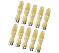 DIYEAH 10 Pièces Poignée en Bois pour Lime, Trou Intérieur 6,8mm | Acier Inoxydable, Contrôle Amélioré, Légère et Résistante aux Chocs, pour Métal, Perçage Manuel, Bricolage
