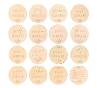 DIYEAH 16 Pièces Cartes Mensuelles en Bois pour Bébé sans Bavure, Matériau Bois Naturel, Respectueux Peau, pour Capturer Les Souvenirs du Premier Anniversaire