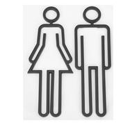 DIYEAH 1paire Plaque Signalétique Wc Métal Imitation Noir Panneau Toilette Hommes et Femmes Design Simple pour Salle de Bain et Bureau