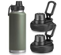 DIYEAH 2 Pièces Couvercle de Bouteille Sport Étanche en PP et Silicone Poignée Compacte, Bouchon Réutilisable pour Gourde Isotherme, Prévient L'humidité et Facile à Transporter