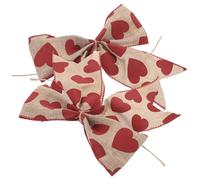 DIYEAH 2 Pièces Nœud Cadeau Saint-Valentin en Polyester Rouge de Cœur, Décoration Mignonne et Romantique pour Emballage Facile à Fixer
