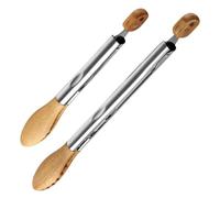 DIYEAH 2 Pièces Pinces Cuisine en Acier Inoxydable et Bois 9 et 12 Pouces