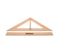 DIYEAH 2 Pièces Règle en Bois 50cm Équerre 45° et 90°, Double Échelle Métrique, Mesure Précise pour Couture et Travail du Bois, Prise en Main Confortable et Antidérapante