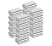 DIYEAH 200 Manchons à Sertir en Aluminium à Double Trou pour Câble en Acier, Clips Câbles Robustes Argentés, Installation Rapide, Adaptés aux Environnements Industriels