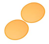 DIYEAH 2pcs Ventilateurs Circulaires Pliables Portables Orange en Tissu et Plastique, Mini Disque à Main pour Performances et Fêtes, Design Simple et Élégant