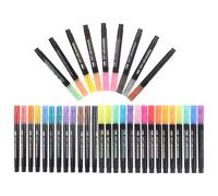 DIYEAH 36 Pièces Ensemble de Stylos Marqueurs à Paillettes Scintillantes en Propylène pour Graffiti et Surlignage, pour Enseignants et Garçon et Filles, Double Ligne Colorée