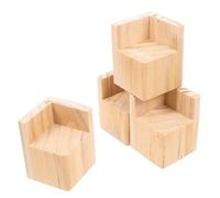 DIYEAH 4 Pièces Rehausseur Pied de Table en Bois Khaki