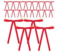 DIYEAH 48 Pièces Nœud en Velours Rouge Pré-noué pour Sapin de Noël, | Finitions à Fil Intégré, Texture Veloutée, Look Élégant et Ajustable, Décor Festif pour Couronne ou Partie Supérieure