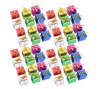 DIYEAH 96 Pièces Mini Coffrets Cadeaux de Noël à Suspendre Décorations de Sapin Festives Multicolores Boîtes Miniatures pour Maison Poupée Ornements Arbre Noël pour Fêtes