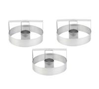 DIYEAH Acier Inoxydable Moule à Biscuits Rond 3 Pièces | Poignée Facile à Saisir, Rangement Compact, pour Pâte à Biscuits et Pâte à Beignet, Argenté