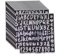 DIYEAH Autocollants de Chiffres et Lettres Auto-adhésifs, 10 Feuilles, Surface Miroir Argentée, Faciles à Poser pour Boîte aux Lettres et Plaque de Porte