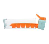 DIYEAH Bac à Glaçons en Silicone Orange avec Couvercle, Design Compact et Empilable, Libération Facile des Cubes pour Bbqs et Moments en Plein Air