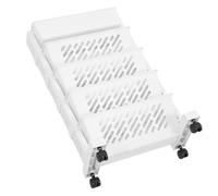 DIYEAH Bibliothèque à roulettes Chariot Cuisine Blanc en Plastique, Étagère de Rangement Ouverte Multi-Niveaux, Structure Stable, Grosse Capacité, pour Salon et Bureau