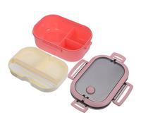 DIYEAH Boîte Bento pour Adultes 1,2 L en Silicone Pp, Micro-ondable | Surface Lisse, Design Compartimenté, Nettoyage Facile, Rose Léger, Bureau et Camping Couleur Aléatoire Style Aléatoire