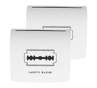DIYEAH Boîte de Collecte Portable en Tôle Blanche pour Lames de Rasoir Usagées 2 Pcs Légère et Sécurisée pour Salon de Coiffure et Usage Domestique