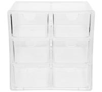 DIYEAH Boîte de Rangement à Tiroirs Empilable en PS, Transparente, Petite | Organisation Multi-usage pour Bijoux et Papeterie, Design Simple, Style Élégant, pour Bureau ou Coiffeuse
