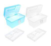 DIYEAH Boîte de Rangement Transparente Pratique et Ordonnée en Plastique 2pcs Compartimentée pour Outils de Manucure et Maquillage pour Salon ou Usage Personnel
