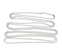 DIYEAH Chaîne à Perles Métallique Argentée 3 Mètres avec Boucle, Kit pour Rideau Suspendu pour Bricolage, Facile à Utiliser pour Stores Verticaux Intérieurs