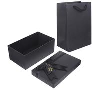 DIYEAH Coffret Présent 2 Pièces Noir Taille 4 pour Parfums et Rouges à Lèvres, Boîte D’emballage Mariage Polyvalente Paquet à Main, Contenant à Parfum Élégant pour Saint-valentin