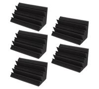 DIYEAH Coin mural, carrelage en mousse d'insonorisation, pièges à basses en polyuréthane noir 5Pcs pour joint de mur et studio d'enregistrement, absorption acoustique