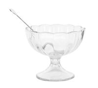 DIYEAH Coupes à Dessert Transparentes à Pied 250ml en Plastique | Usage Quotidien à Maison, Format Compact et Pratique, Nettoyage Facile, Style Japonerie Élégant