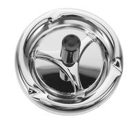 DIYEAH Couvercle de Cendrier Rond en Acier Inoxydable, Bouton Poussoir | Finition Argenté Mate Anti-traces, Fermeture Étanche, pour Mégots et Bacs Ronds, Usage Extérieur
