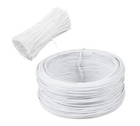 DIYEAH Fil de Fer à Ligaturer Flexible PVC pour Jardinage Blanc | Enduit de Colle, Résistant à L'usure, Pliable, pour Plantes Liées et Appareils Électriques